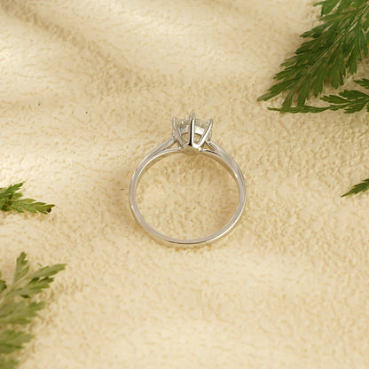 Handmade Promise Ring | Six Prong Beauty | 14K Solid Sparkle


