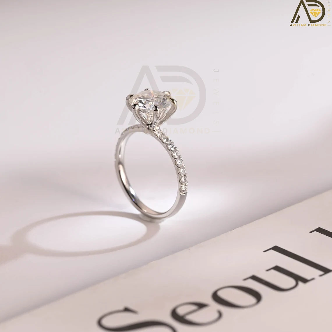 Birthday Ring for Girlfriend | Solid Gold 2CT Band | Eternity Design

