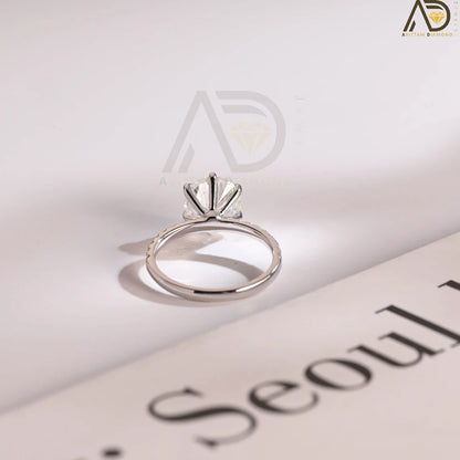 Round Cut 2CT Promise Ring | Half Eternity Design Gold | Anniversary Gift

