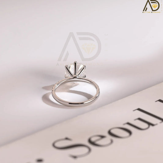 2CT Moissanite Eternity Ring | Solid Gold Engagement Band | Gift for Wife

