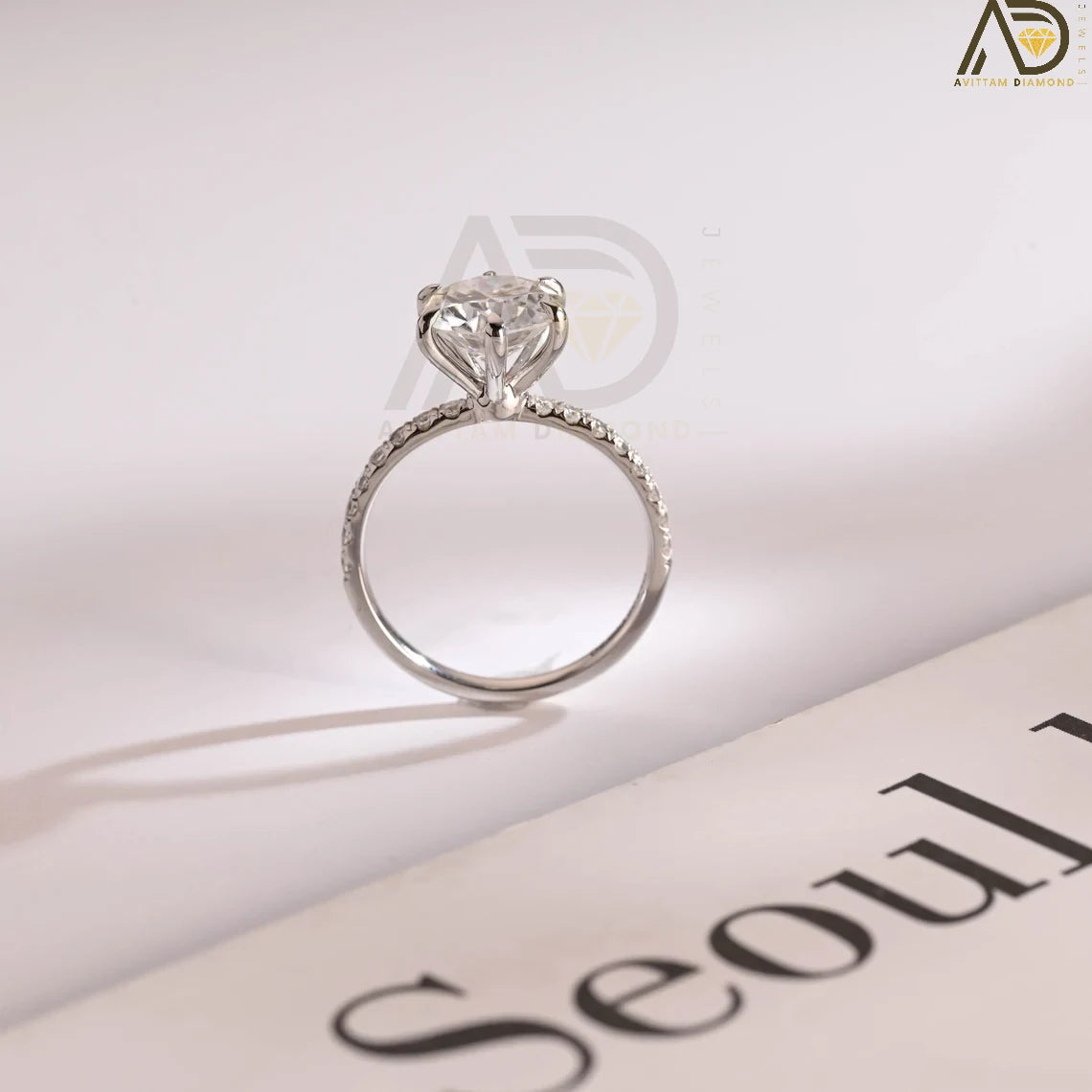 Elegant Solid Gold Moissanite | 2CT Eternity Engagement | Gift for Women

