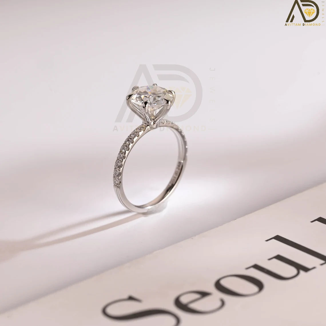 2CT Round Cut Wedding Band | Promise Ring in Gold | Love Gift for Her


