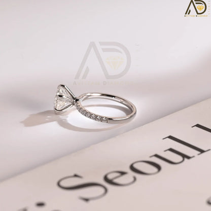Moissanite Solid Gold Band | Eternity Anniversary Ring | Gift for Spouse

