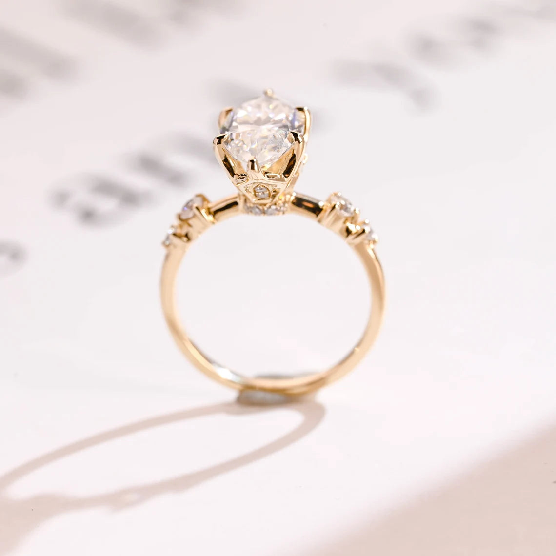 Tulip prong engagement ring