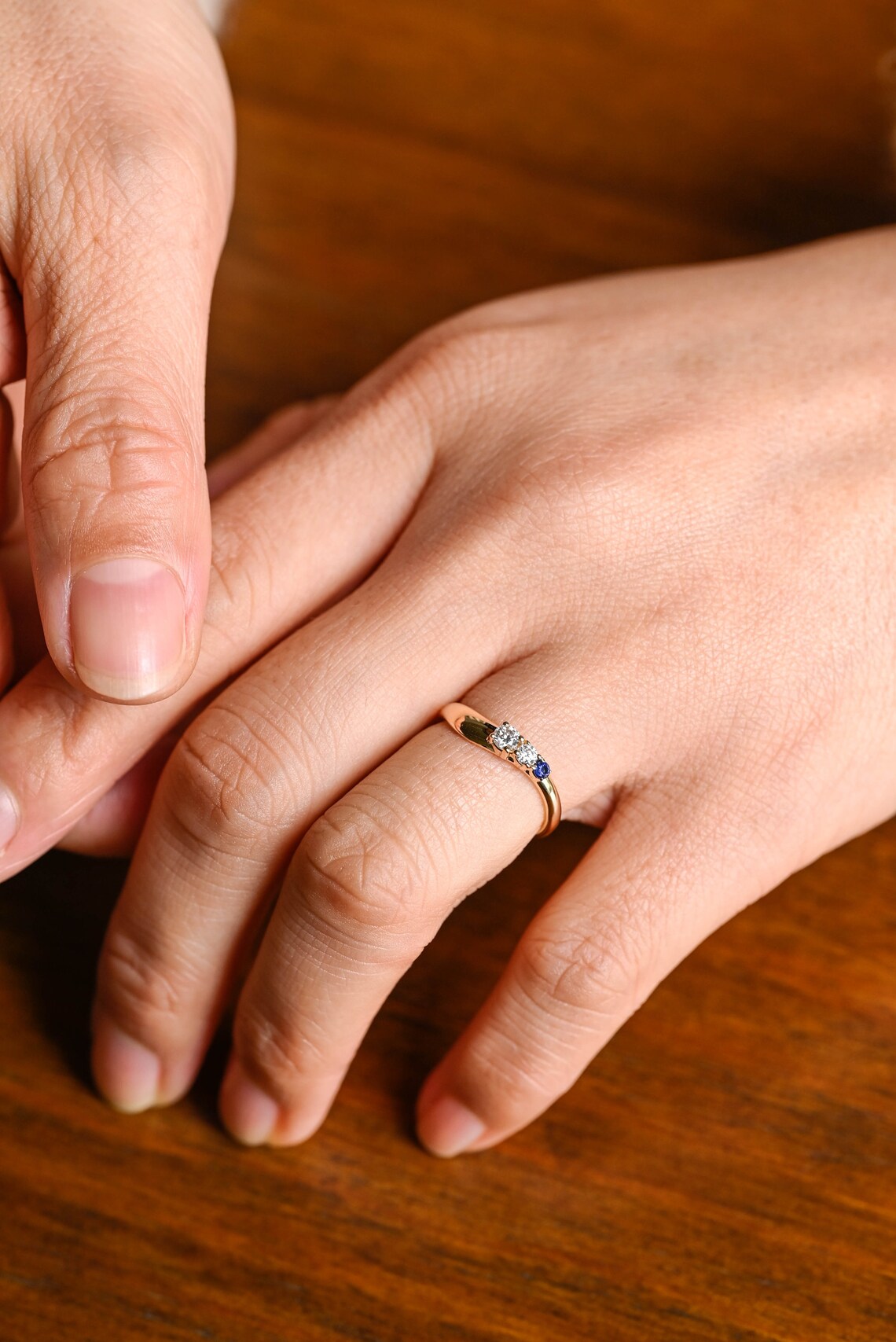 Handmade moissanite ring