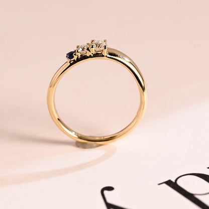 Moissanite sapphire ring