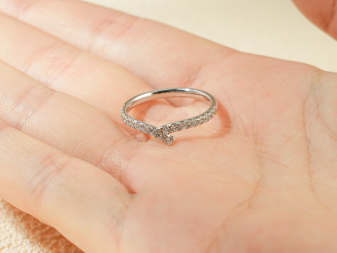 Moissanite bridal band