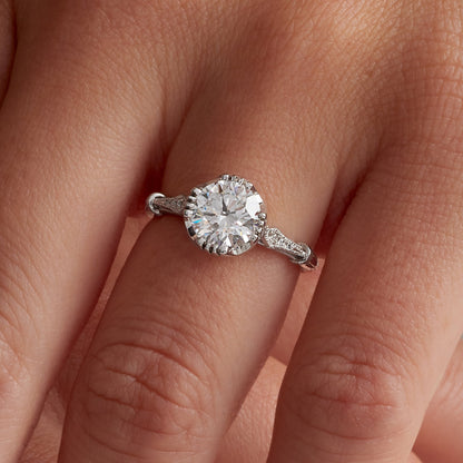Round cut lab grown diamond ring