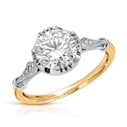 White and yellow gold two tone ring