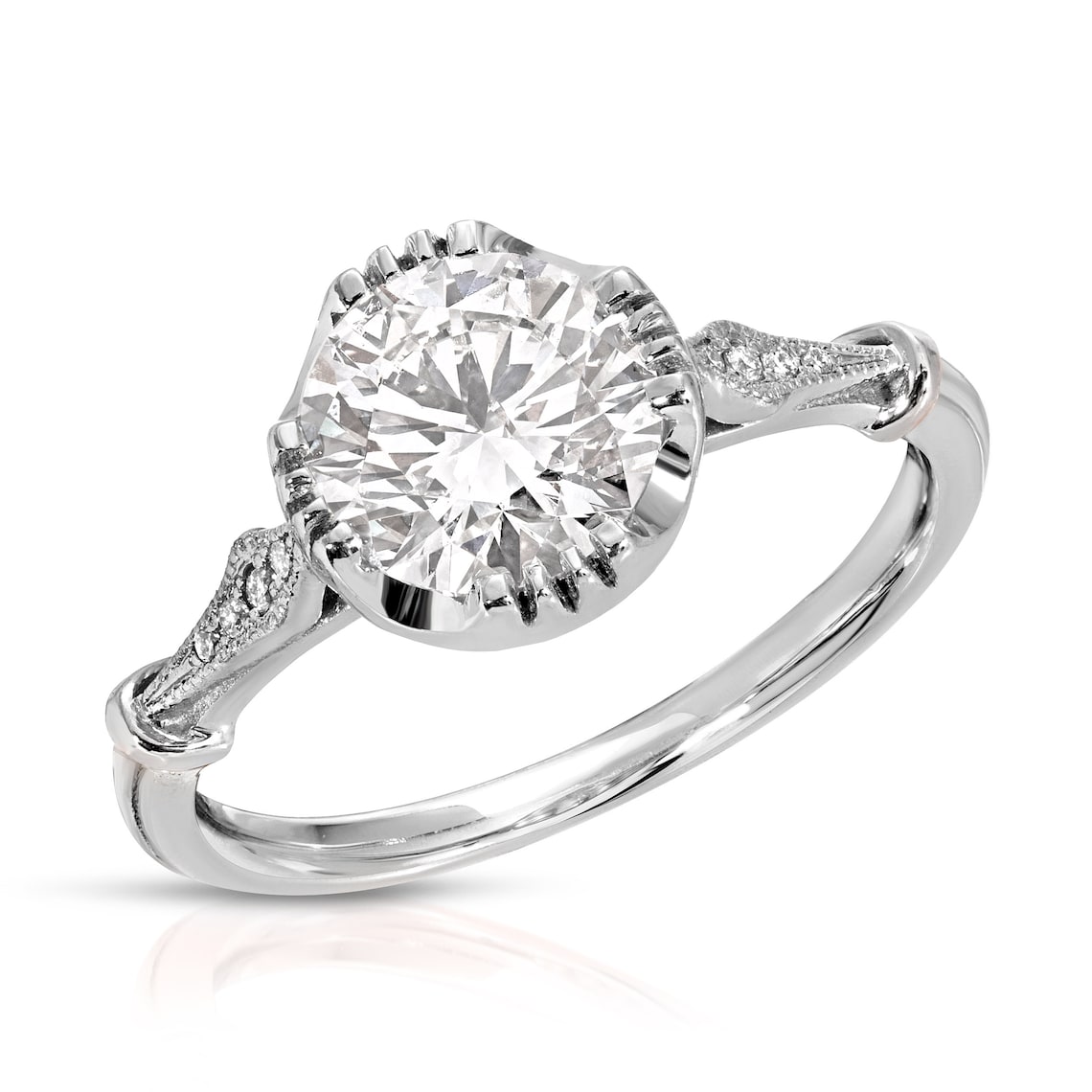 White gold milgrain design ring 