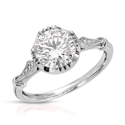White gold milgrain design ring 