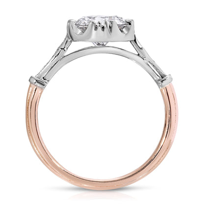 Cathedral shank solitaire ring