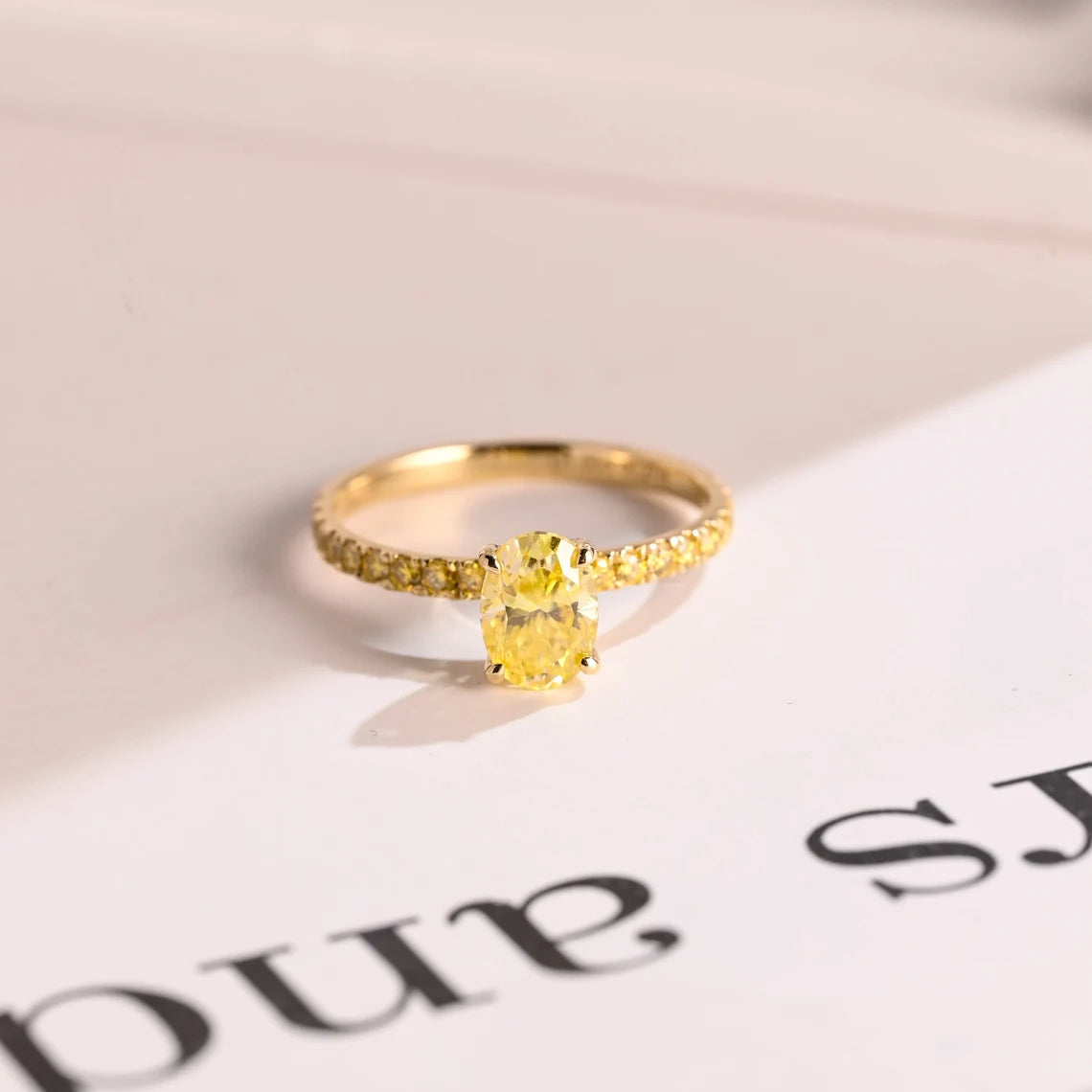 Canary Yellow Moissanite Ring