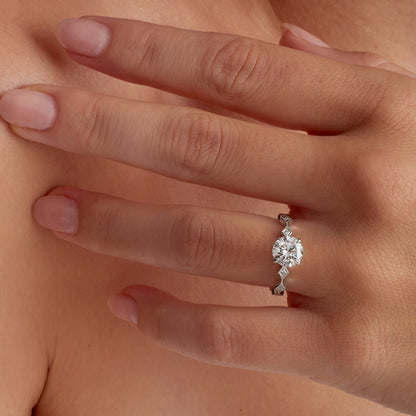 Round cut lab grown diamond ring