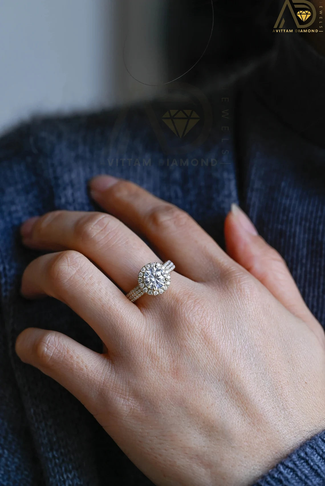 Minimalist Moissanite Ring | 3mm Solid Gold Band | Everyday Elegant Gift

