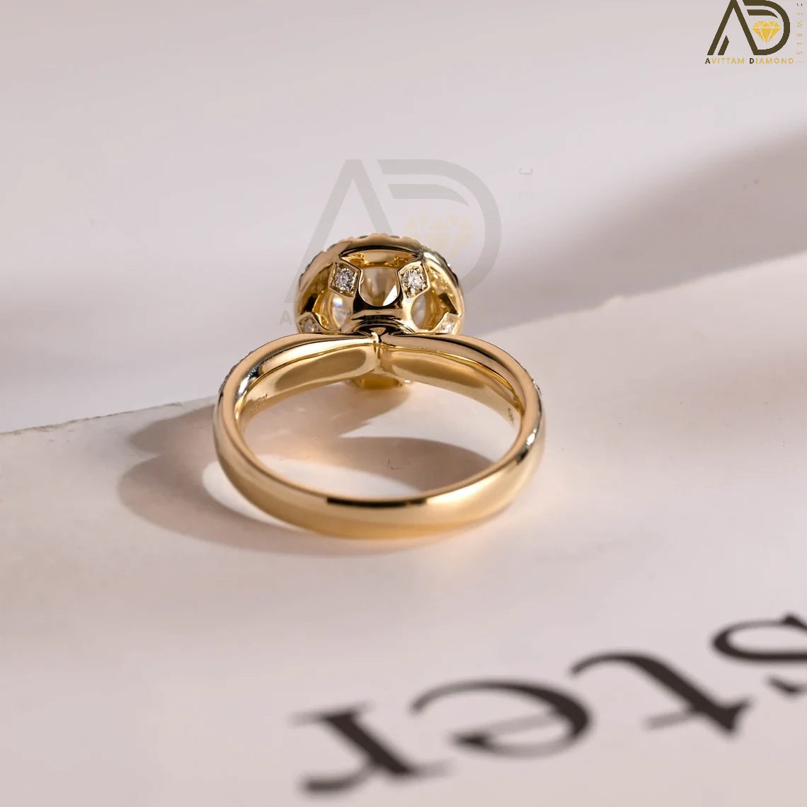 Promise Ring For Girlfriend | Round Cut Solid Gold | Classic Engagement

