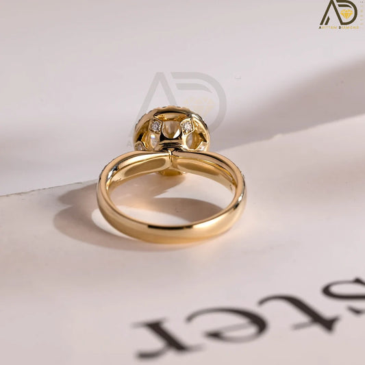 Solid Gold Moissanite Ring | 3mm Wide Band for Her | Elegant Love Gift

