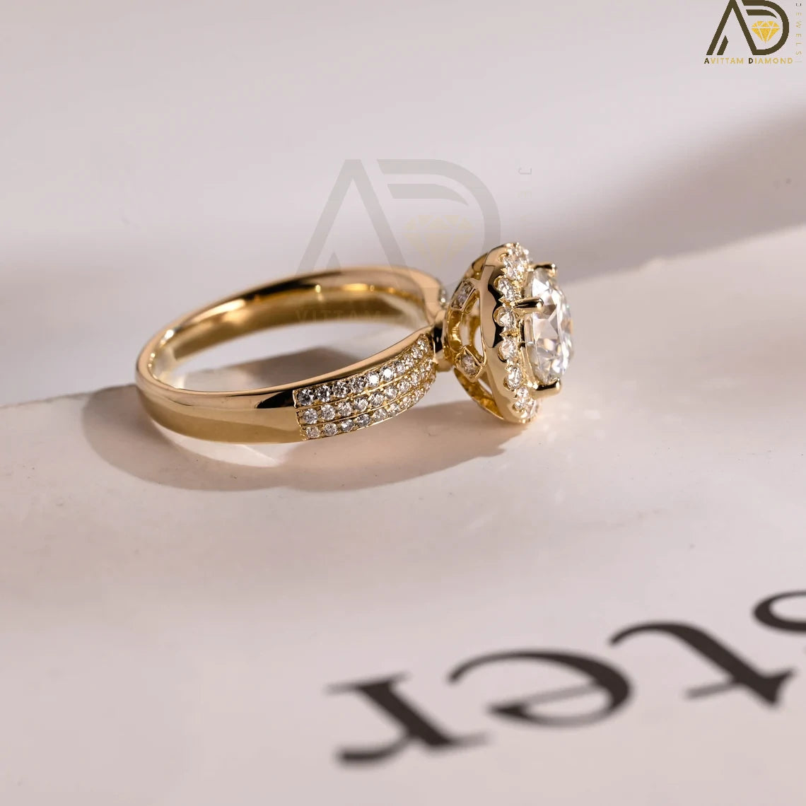 Solid Gold Anniversary Gift | Moissanite Love Ring | 3mm Elegant Band

