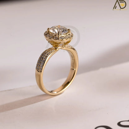 Solid Gold Moissanite Band | 3mm Wide Elegant Ring | Romantic Promise

