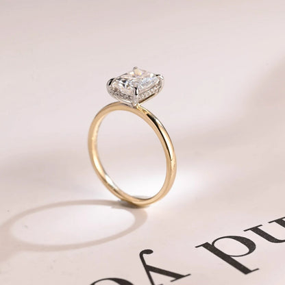Minimalist Radiant-Cut Moissanite Gold Engagement Ring