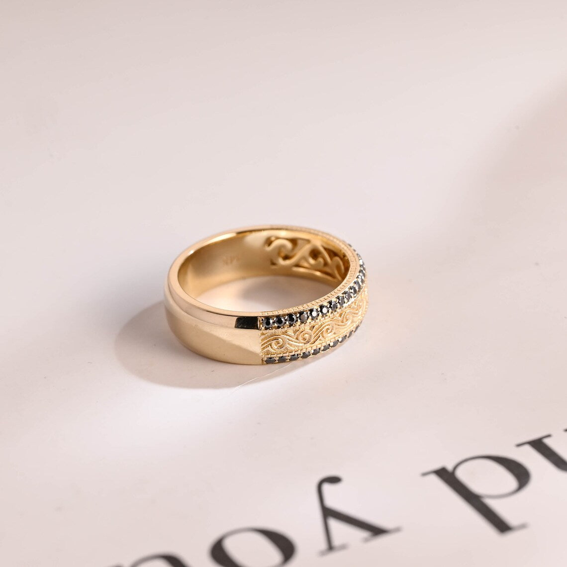 Black Stone Wedding Ring