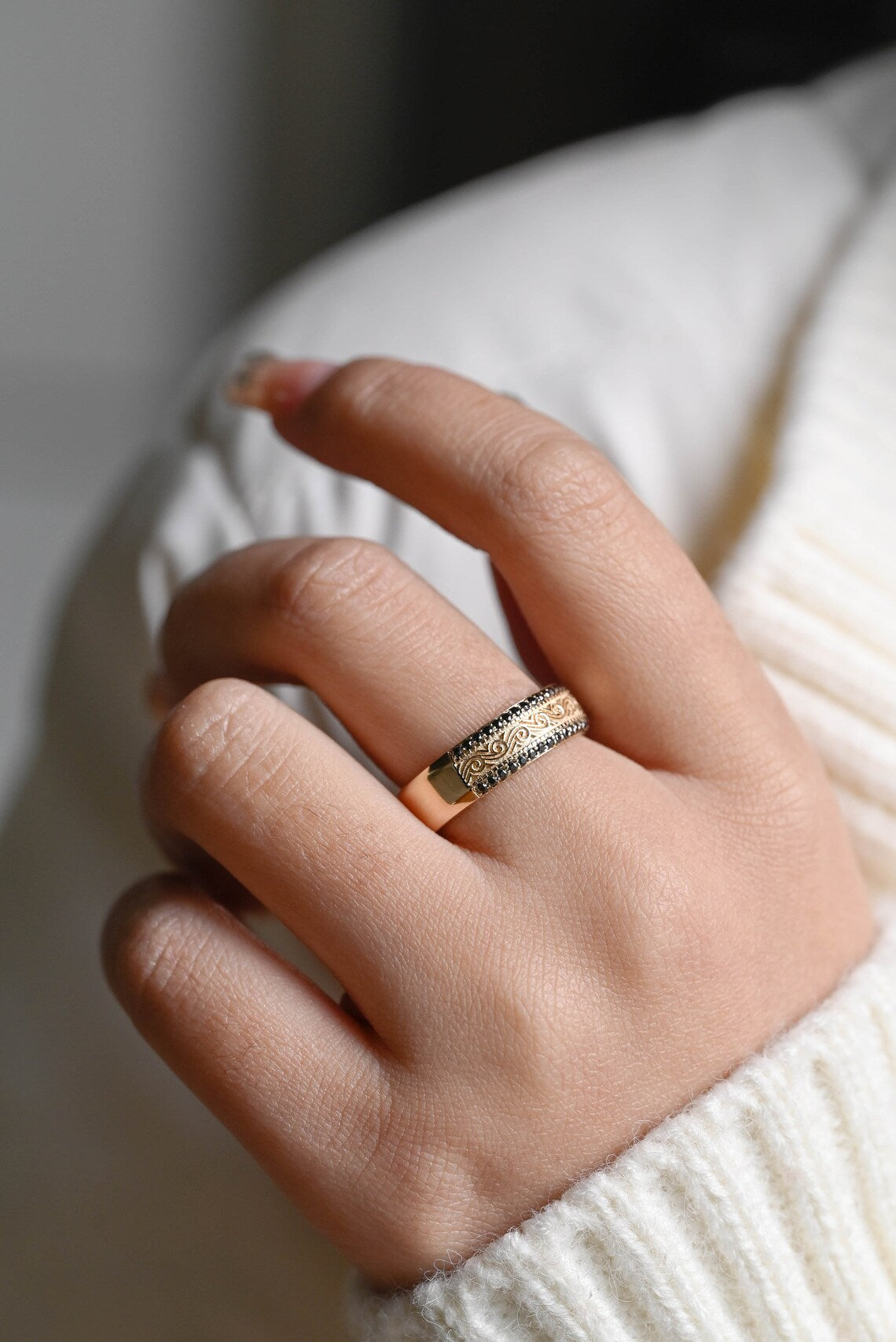 Black Diamond Anniversary Ring