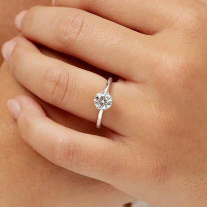 Round cut lab grown diamond ring