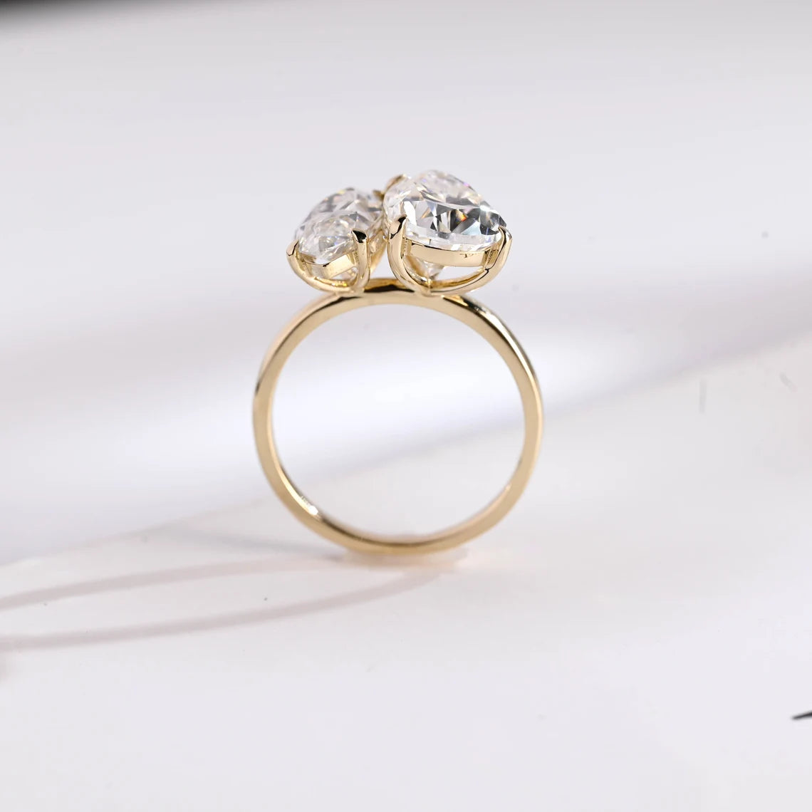 Marquise cut moissanite ring
