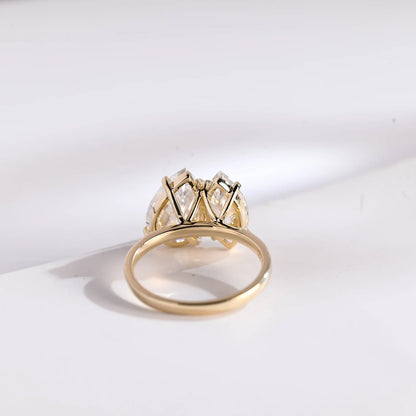 Yellow gold moissanite ring