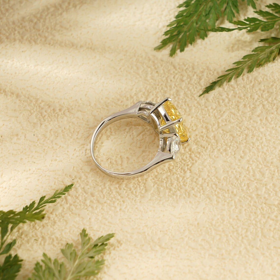 Moissanite diamond ring