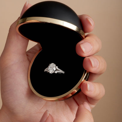 Oval cut lab grown diamond ring