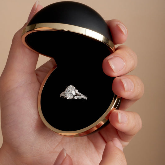 Oval cut lab grown diamond ring