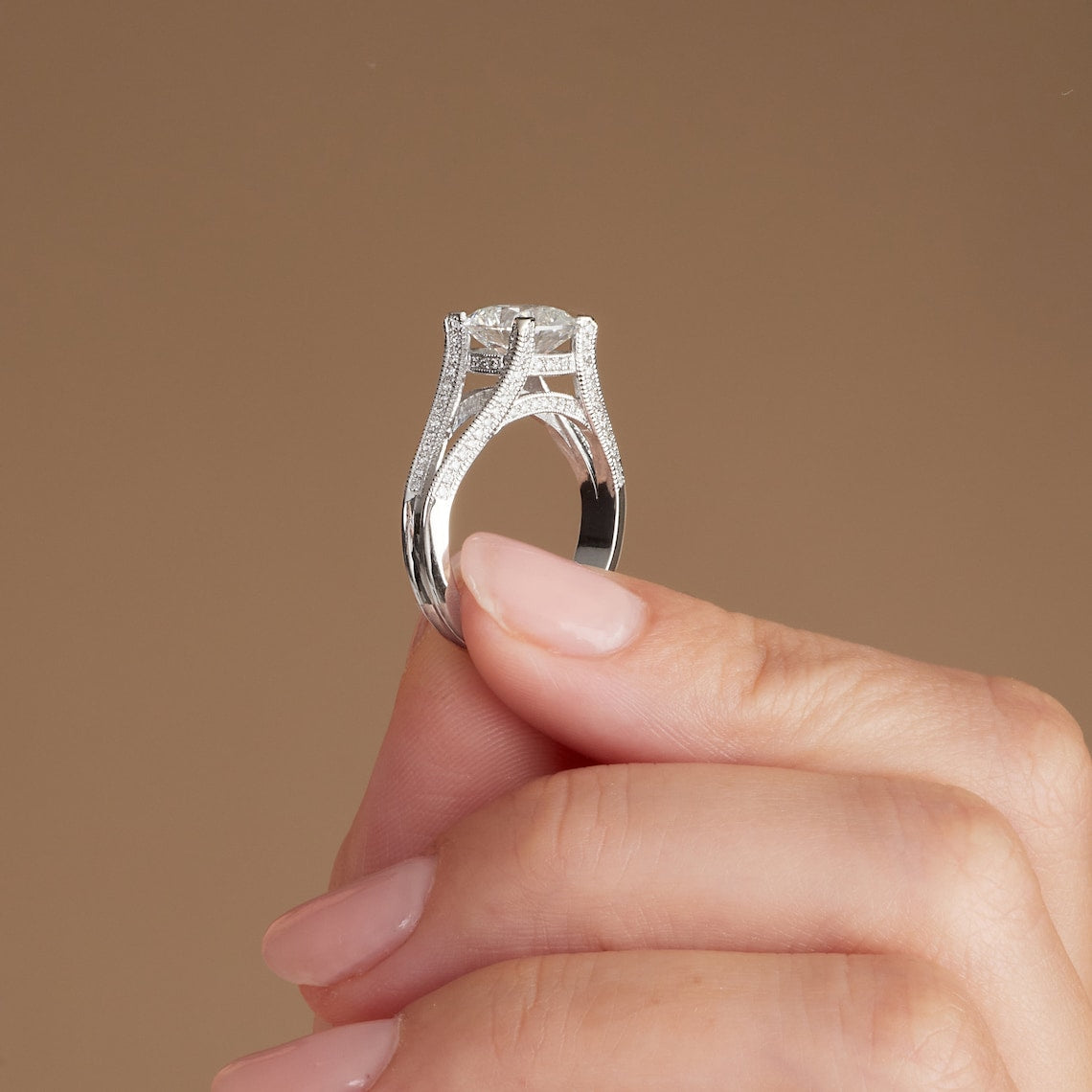 Split shank diamond ring