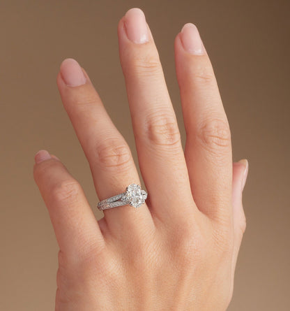 Filigree & Milgrain split shank ring 