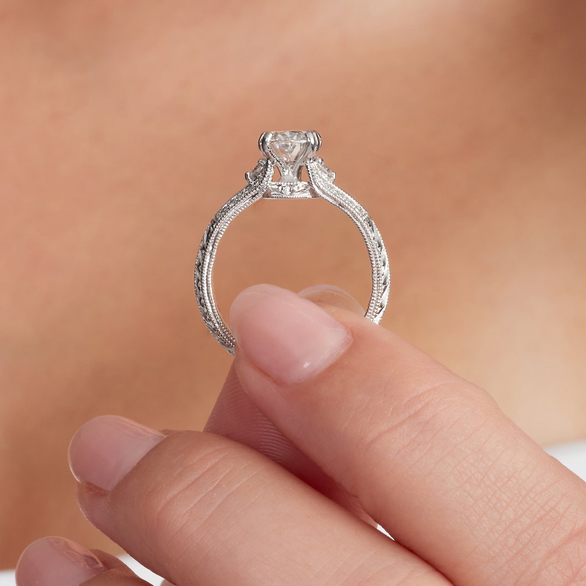 Art-deco proposal ring