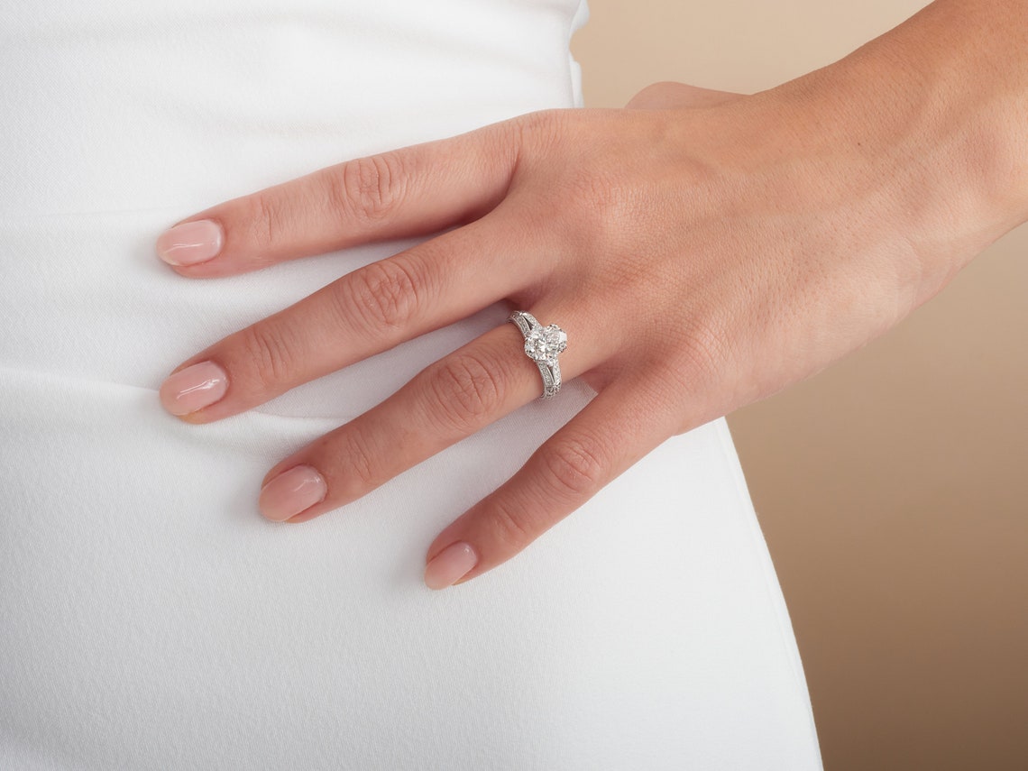Vintage-style engagement ring