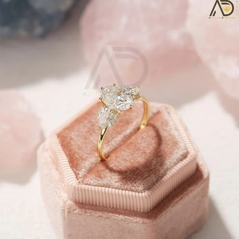 Discover our stunning Solitaire Diamond Ring with a bezel setting, featuring a captivating 14K solid gold oval cut moissanite. A perfect choice for engagement or special occasions!