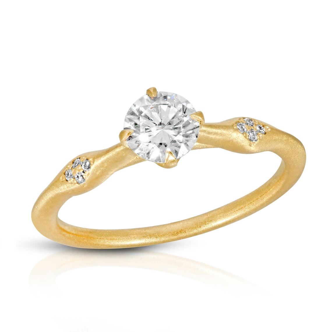 Cathedral shank solitaire ring