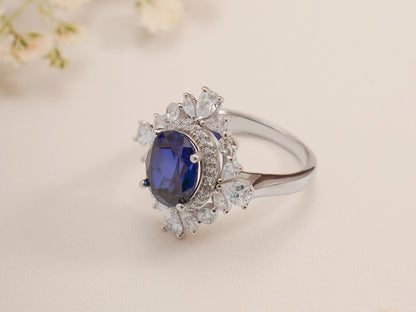 Pear Diamond Cluster Ring