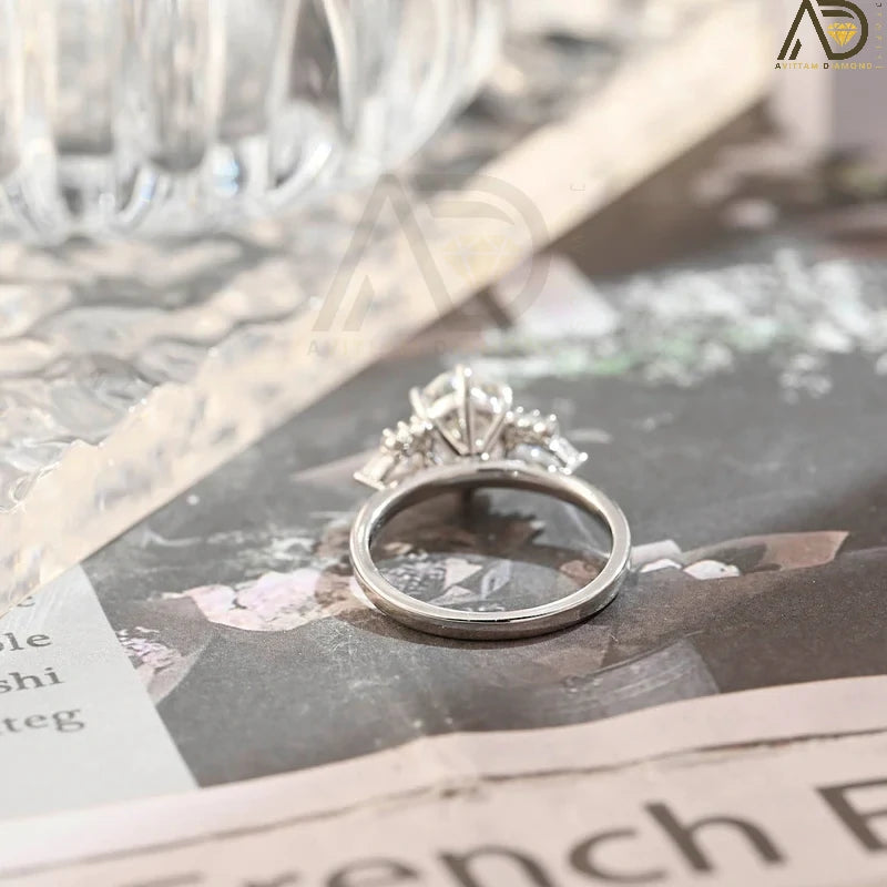 Discover our stunning Solitaire Diamond Ring with a bezel setting, featuring a captivating 14K solid gold oval cut moissanite. A perfect choice for engagement or special occasions!