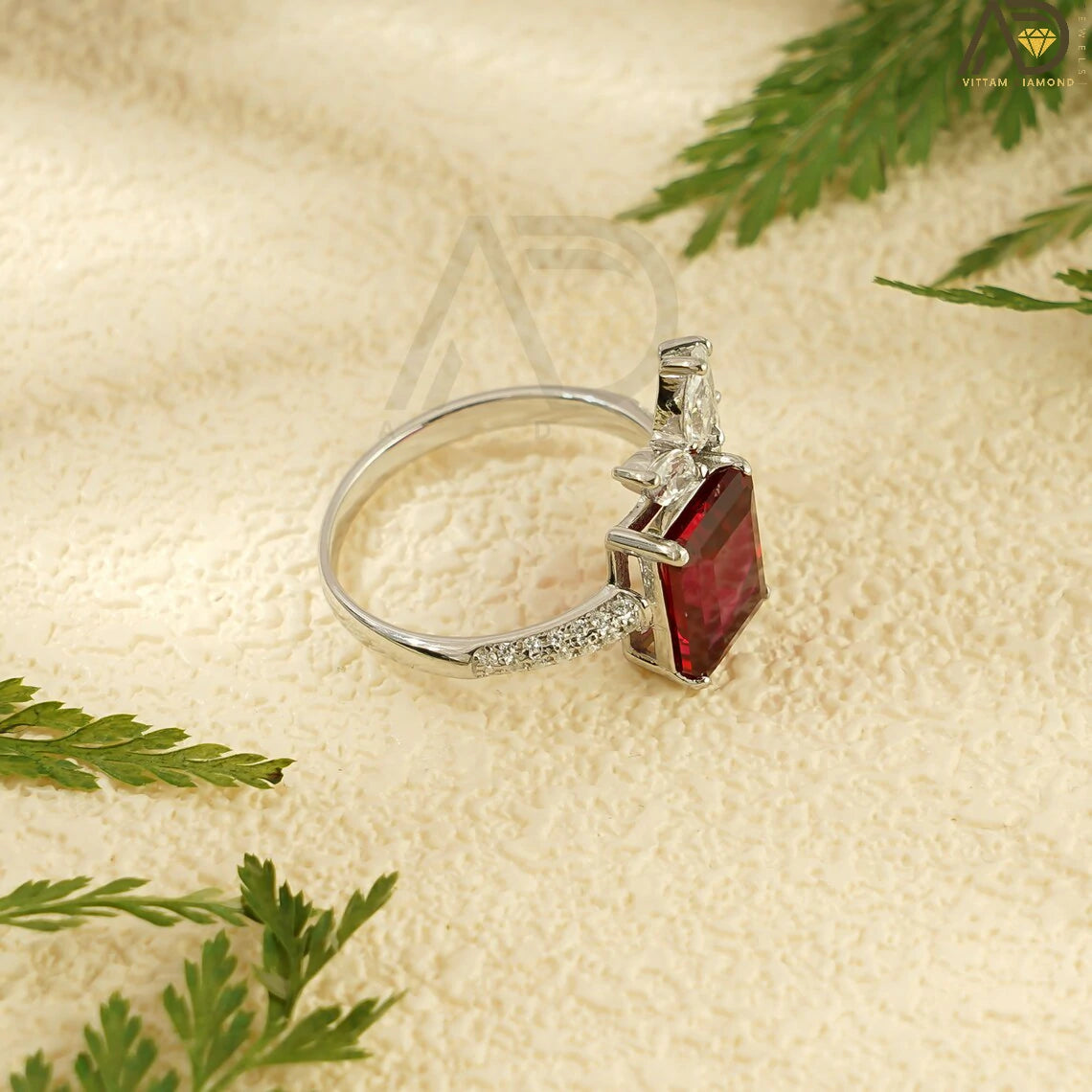 Elegant Ruby Engagement Ring
