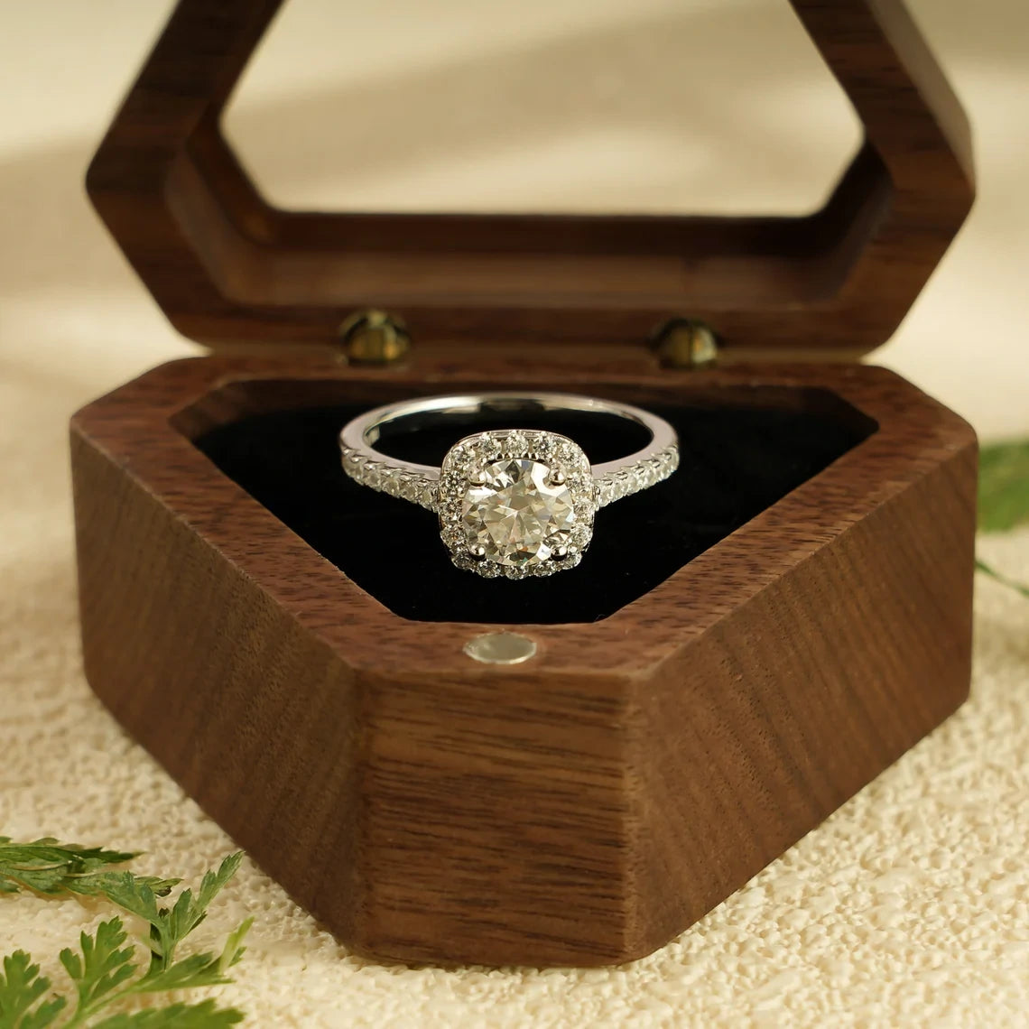 Cushion Halo Gold Ring | Promise Band Design | Sparkle for Her

