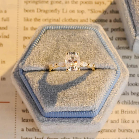 Elongated Cushion Cut Moissanite Engagement Ring, 10K Solid Gold Promise Ring, 14K Solid Gold Promise Ring, 18K Solid Gold Promise Ring, Alternating Moissanite Ring, Personalized Ring Gift, Moissanite Engagement Ring, Cushion Cut Ring, Solid Gold Promise Ring, Custom Moissanite Ring, Unique Engagement Ring, Handcrafted Promise Ring, Personalized Gold Ring, Moissanite Wedding Jewelry, Customizable Gold Ring