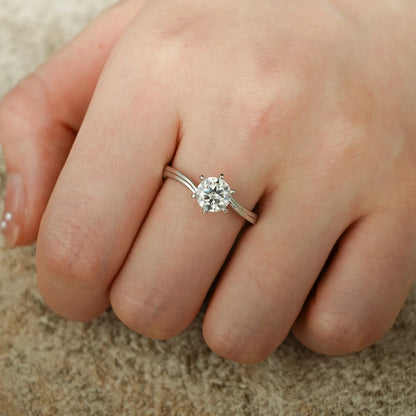 Handmade Love Ring Gift | Round Cut Gold Sparkle | Elegant Everyday Wear

