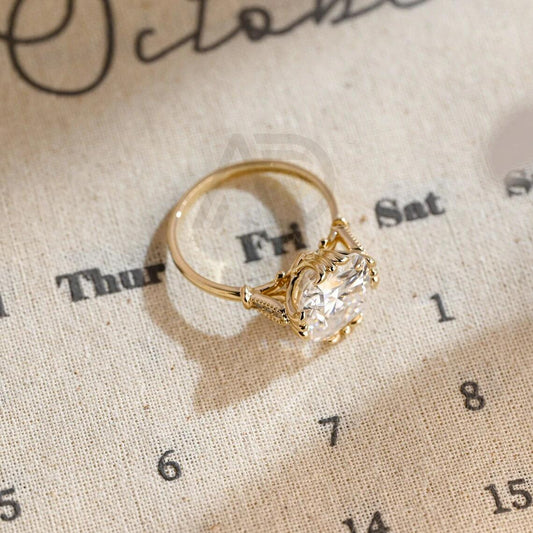 Cushion Moissanite Engagement Ring, Solid Gold Vintage Ring, Cushion Cut Wedding Ring, Special Anniversary Rings for Wife, Gold Travel Rings, Engagement Ring, Vintage Ring, Wedding Ring, Anniversary Rings, Wife's Jewelry, Travel-inspired Rings, Moissanite Ring, Solid Gold Ring, Vintage Style Ring, Anniversary Gift.