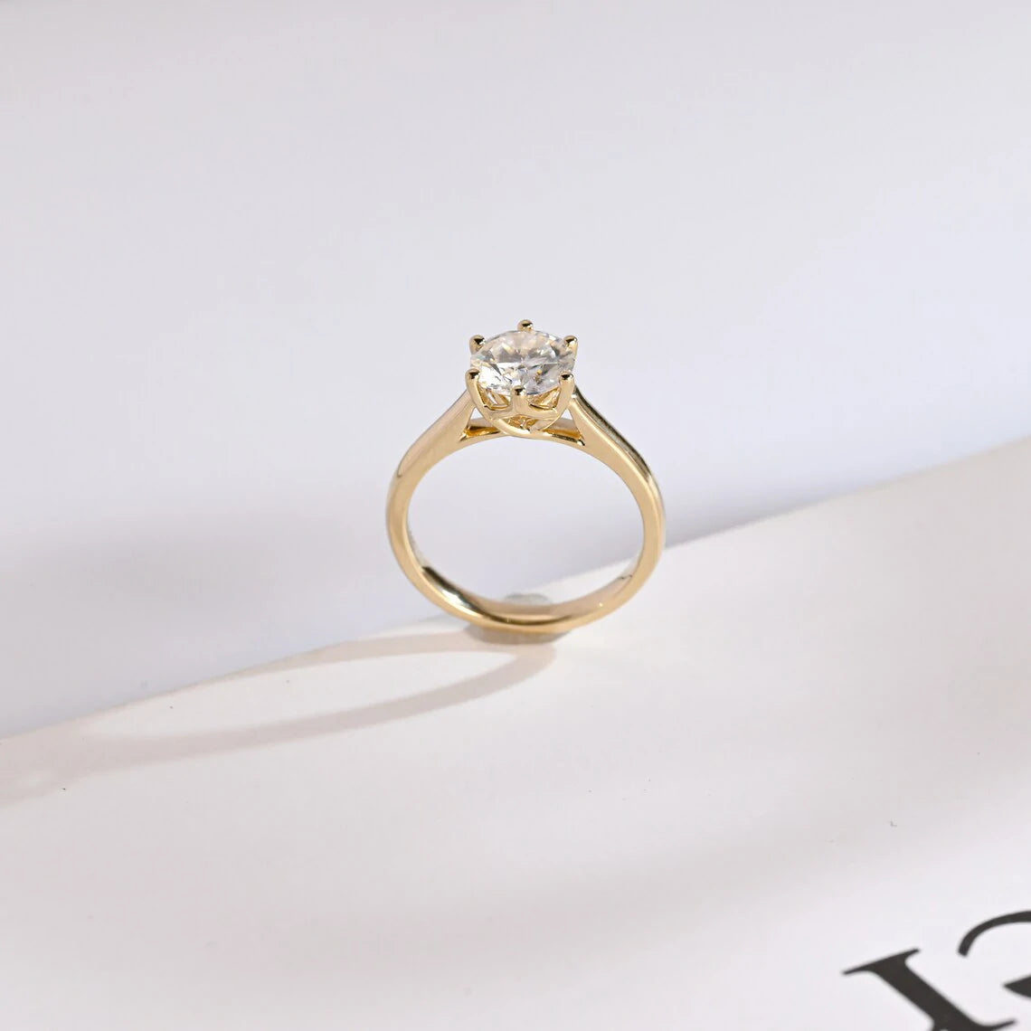 Elegant Moissanite Ring | Solid Gold Promise Gift | Minimal Vibe

