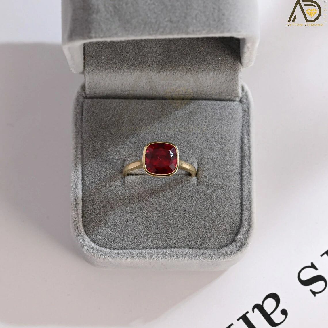 Solid Gold Ruby Engagement Ring
