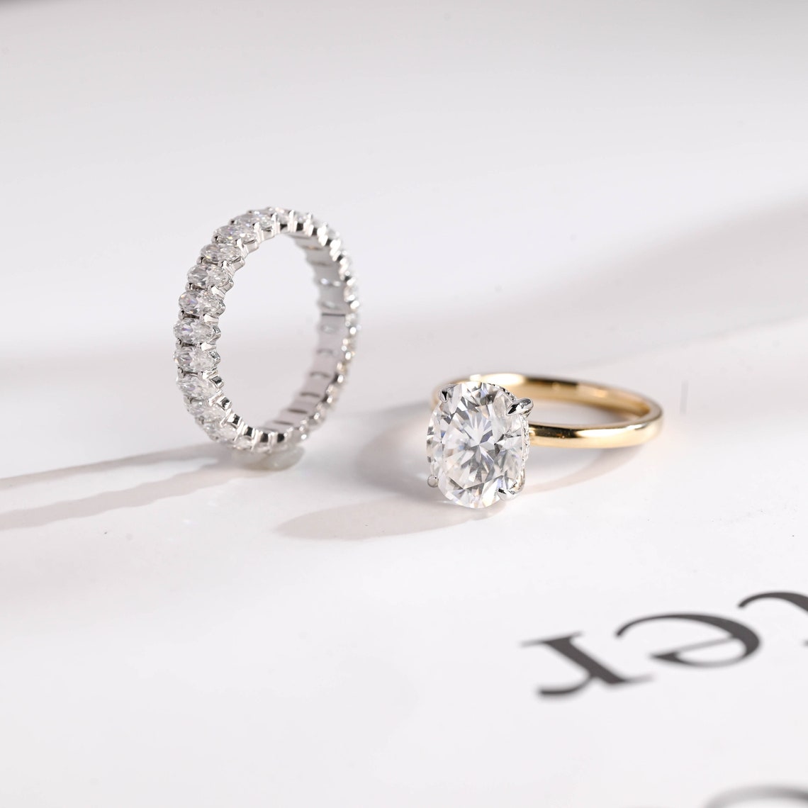 White and yellow gold ring