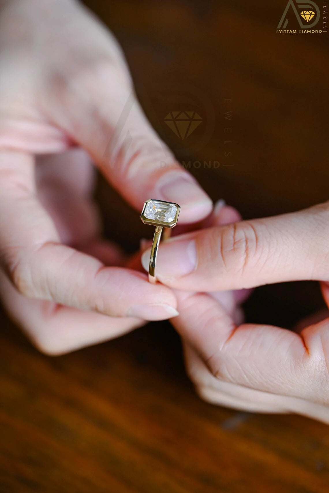 Emerald Cut Bezel Engagement
