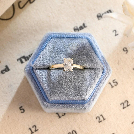 Elongated Crushed Ice Cut Cushion Moissanite Engagement Ring, Solid Gold Hidden-Halo Cushion Cut Moissanite Wedding Ring, Anniversary Gift, Elongated Cushion Moissanite Ring, Crushed Ice Moissanite Ring, Solid Gold Wedding Band, Hidden-Halo Moissanite Ring, Anniversary Ring, Engagement Ring, Cushion Cut Moissanite Ring, Wedding Ring, Cushion Moissanite Ring, Gold Anniversary Band, Hidden-Halo Engagement Ring, Anniversary Jewelry